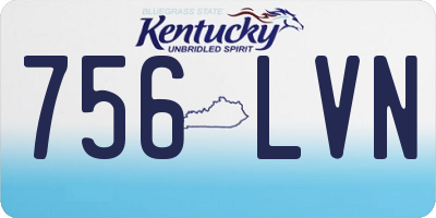 KY license plate 756LVN