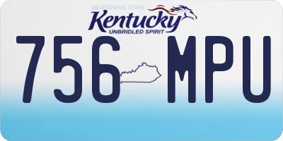 KY license plate 756MPU