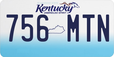 KY license plate 756MTN