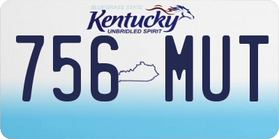 KY license plate 756MUT