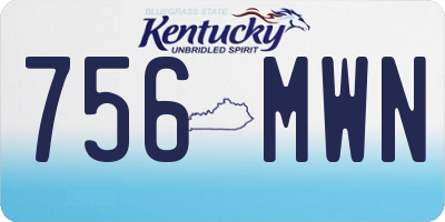 KY license plate 756MWN