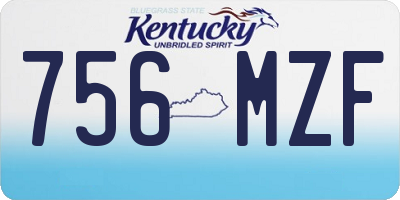KY license plate 756MZF
