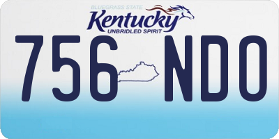 KY license plate 756NDO