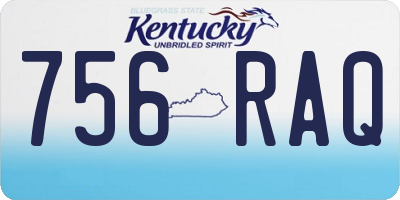 KY license plate 756RAQ