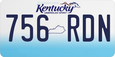 KY license plate 756RDN