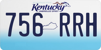 KY license plate 756RRH