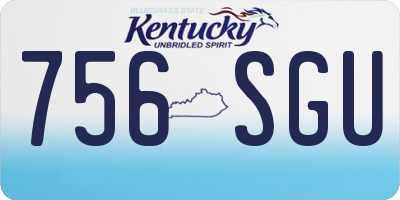 KY license plate 756SGU
