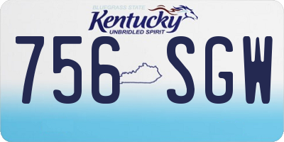 KY license plate 756SGW
