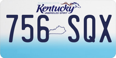 KY license plate 756SQX