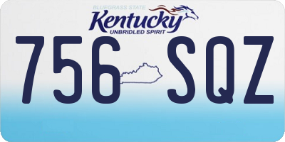KY license plate 756SQZ