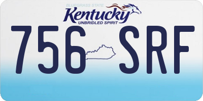KY license plate 756SRF