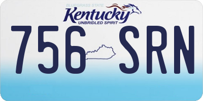 KY license plate 756SRN