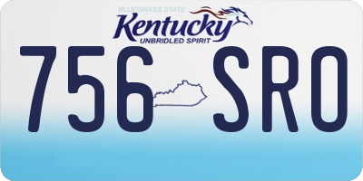 KY license plate 756SRO