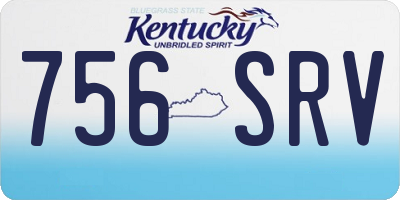 KY license plate 756SRV