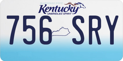 KY license plate 756SRY