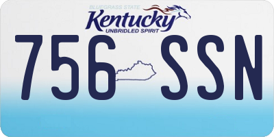 KY license plate 756SSN