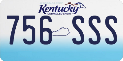 KY license plate 756SSS