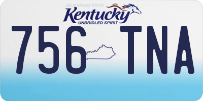 KY license plate 756TNA