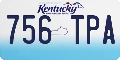 KY license plate 756TPA