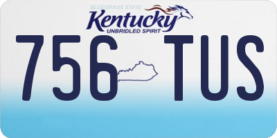 KY license plate 756TUS