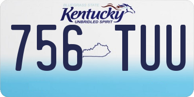 KY license plate 756TUU