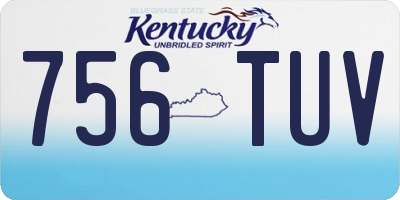 KY license plate 756TUV