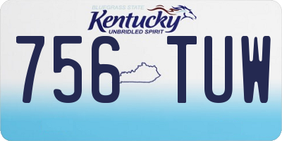 KY license plate 756TUW