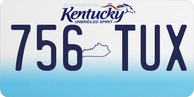 KY license plate 756TUX
