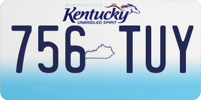 KY license plate 756TUY