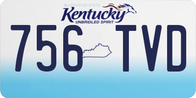 KY license plate 756TVD