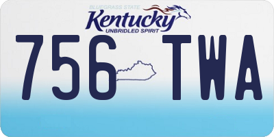 KY license plate 756TWA