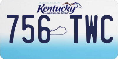 KY license plate 756TWC