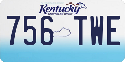 KY license plate 756TWE
