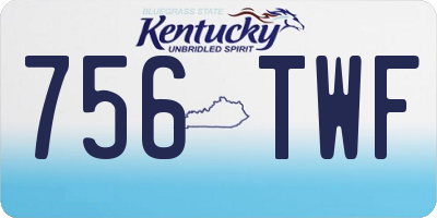 KY license plate 756TWF
