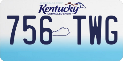 KY license plate 756TWG