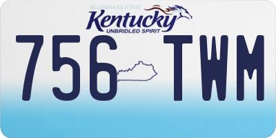KY license plate 756TWM