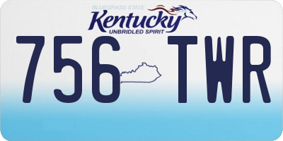 KY license plate 756TWR
