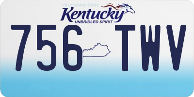 KY license plate 756TWV