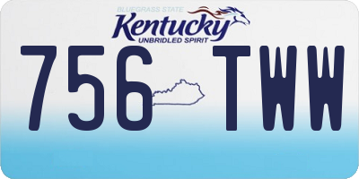 KY license plate 756TWW