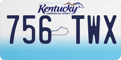 KY license plate 756TWX