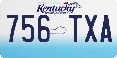 KY license plate 756TXA