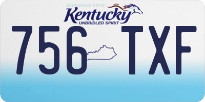KY license plate 756TXF