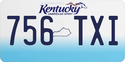 KY license plate 756TXI