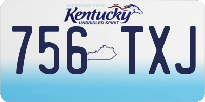 KY license plate 756TXJ