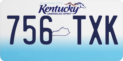 KY license plate 756TXK