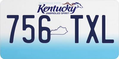 KY license plate 756TXL