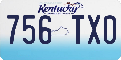 KY license plate 756TXO