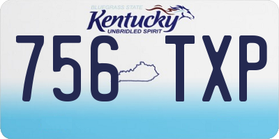 KY license plate 756TXP