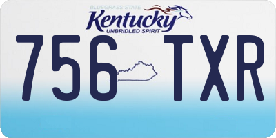 KY license plate 756TXR