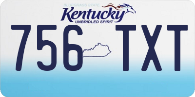 KY license plate 756TXT